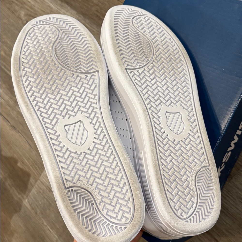 K-Swiss Women's White and Pink Lace-Up Sneakers - Picture 6 of 7